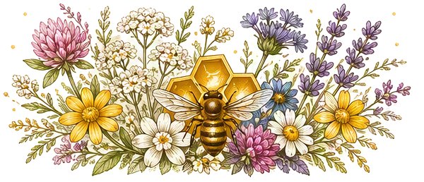 Fiori di campo con un'ape